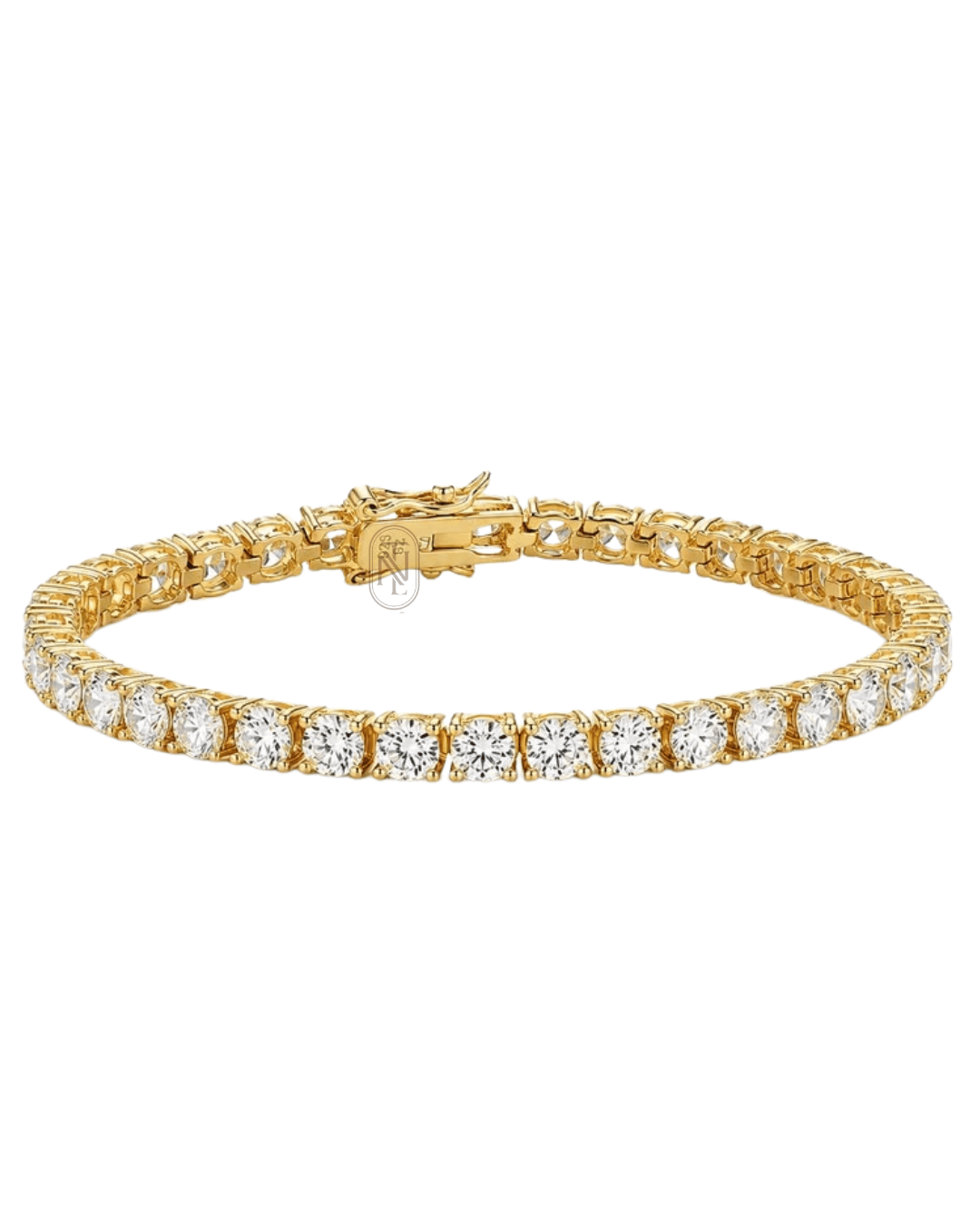 10K Yellow Gold 3.5MM Lab-Grown Diamond Tennis Bracelet